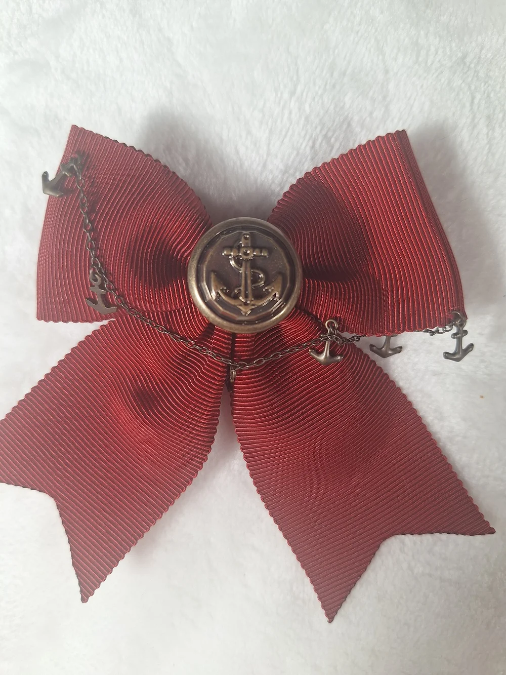 Innocent World Burgundy Anchor Chain Hair Clip | Classic Lolita 🎀⚓